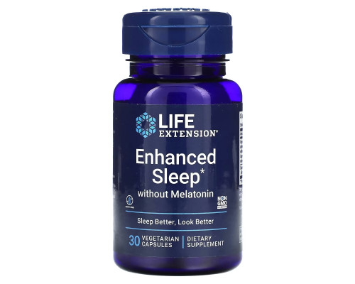 Life Extension, Enhanced Sleep without Melatonin, 30 Vegetarian Capsules Life Extension, Enhanced Sleep without Melatonin, 30 Vegetarian Capsules