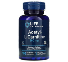 Life Extension, Ацетил-L-Карнитин, 500 мг, 100 капсул