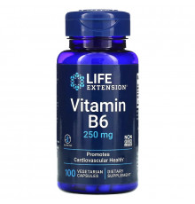 Life Extension Витамин B6 250 мг 100 растительных капсул