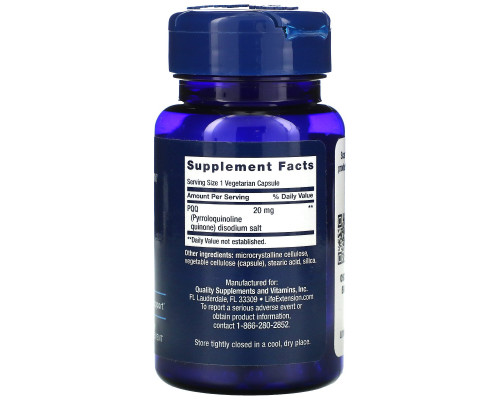 Life Extension, PQQ Caps, 20 мг, 30 вегетарианских капсул Life Extension, PQQ Caps, 20 мг, 30 вегетарианских капсул
