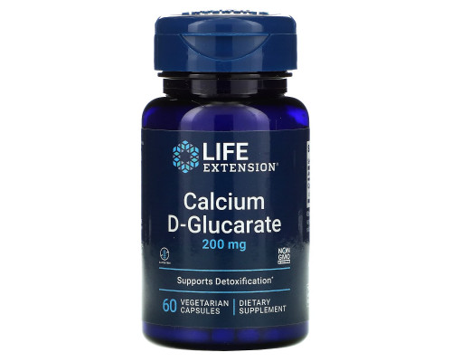 Life Extension Кальция D-глюкорат 200 мг 60 растительных капсул Life Extension Кальция D-глюкорат 200 мг 60 растительных капсул