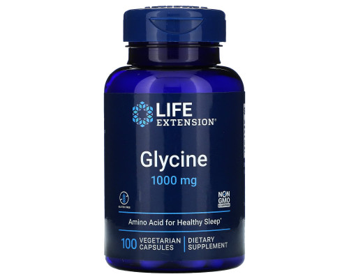 Life Extension, Глицин, 1000 мг, 100 вегетарианских капсул Life Extension, Глицин, 1000 мг, 100 вегетарианских капсул