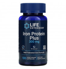 Life Extension Iron Protein Plus железосодержащий белок 300 мг 100 капсул
