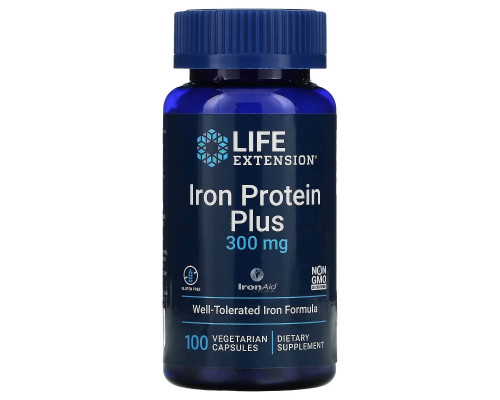 Life Extension Iron Protein Plus железосодержащий белок 300 мг 100 капсул Life Extension Iron Protein Plus железосодержащий белок 300 мг 100 капсул