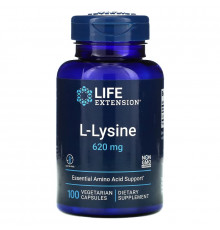 Life Extension, L-лизин, 620 мг, 100 растительных капсул