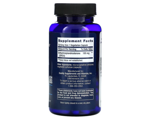 Life Extension DHEA 100 мг 60 растительных капсул Life Extension DHEA 100 мг 60 растительных капсул