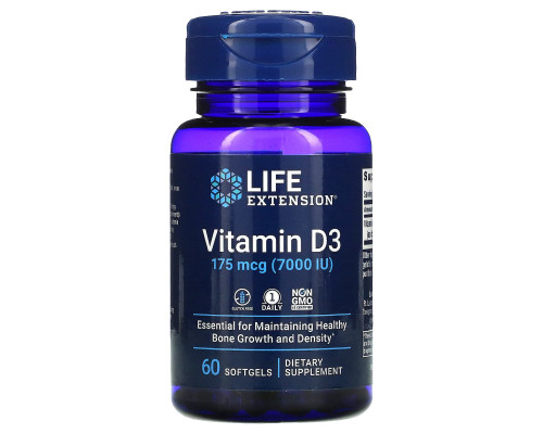 Life Extension Витамин D3 7000 МЕ 60 гелевых капсул Life Extension Витамин D3 7000 МЕ 60 гелевых капсул