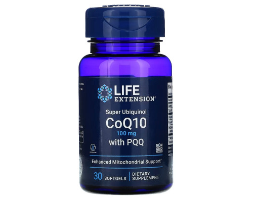 Life Extension, Супер убихинол - коэнзим Q10, с BioPQQ, 100 мг, 30 желатиновых капсул Life Extension, Супер убихинол - коэнзим Q10, с BioPQQ, 100 мг, 30 желатиновых капсул
