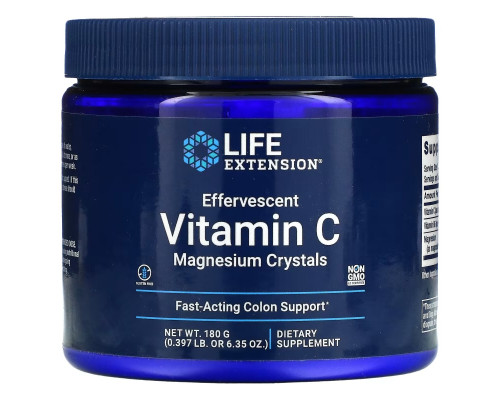 Life Extension, Effervescent Vitamin C, Magnesium Crystals, 6.35 oz (180 g) Life Extension, Effervescent Vitamin C, Magnesium Crystals, 6.35 oz (180 g)