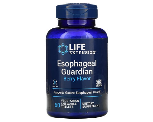 Life Extension, Защита пищевода, с натуральным ягодным вкусом, 60 жевательных таблеток Life Extension, Защита пищевода, с натуральным ягодным вкусом, 60 жевательных таблеток