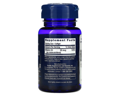 Life Extension Vitamin D3 1000 IU 90 Softgels
