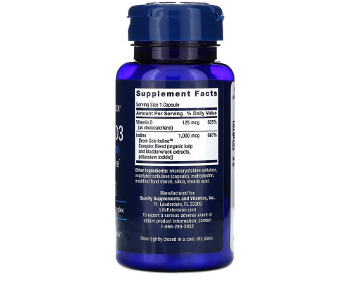 Life Extension Витамин D3 5000 МЕ 60 капсул Life Extension Витамин D3 5000 МЕ 60 капсул