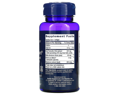 Life Extension PalmettoGuard Пальма сереноа 30 гелевых капсул Life Extension PalmettoGuard Пальма сереноа 30 гелевых капсул