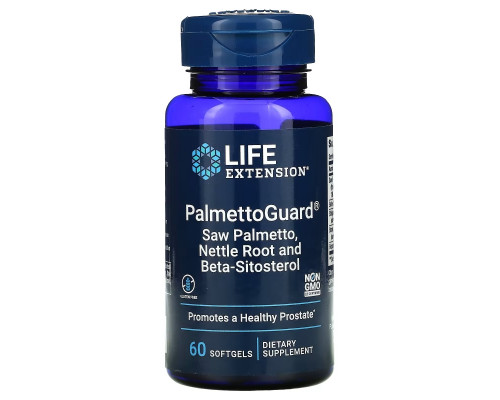 Life Extension PalmettoGuard сереноя/корень крапивы с бета-систостеролом 60 желатиновых капсул Life Extension PalmettoGuard сереноя/корень крапивы с бета-систостеролом 60 желатиновых капсул