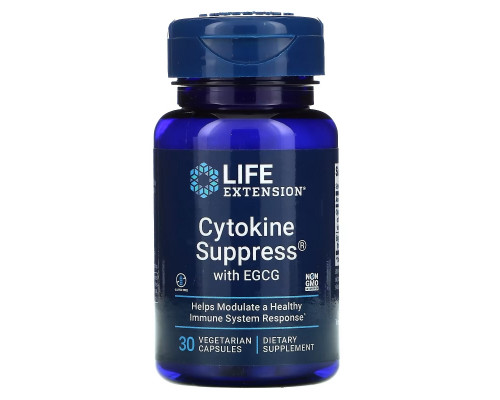 Life Extension Подавление цитокинов с ЭГКГ 30 растительных капсул Life Extension Подавление цитокинов с ЭГКГ 30 растительных капсул