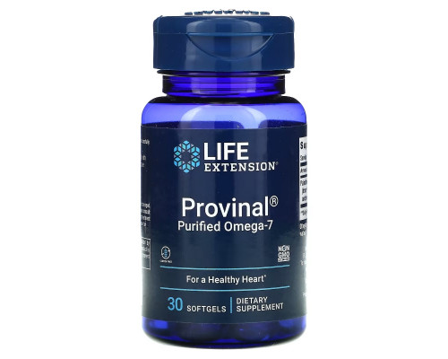 Life Extension Provinal Очищенная форма омега-7 30 гелевых капсул Life Extension Provinal Очищенная форма омега-7 30 гелевых капсул
