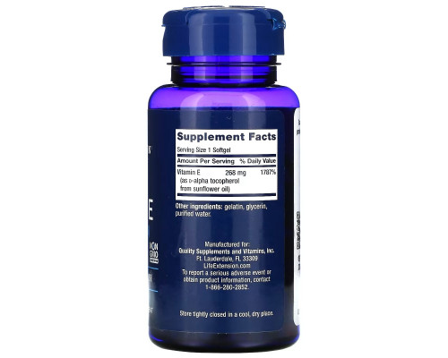 Life Extension, Natural Vitamin E, 400 IU, 90 Softgels Life Extension, Natural Vitamin E, 400 IU, 90 Softgels
