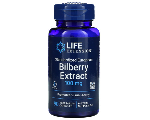 Life Extension, Standardized European Bilberry Extract, 100 mg, 90 Veggie Capsules Life Extension, Standardized European Bilberry Extract, 100 mg, 90 Veggie Capsules