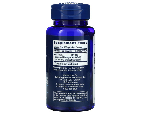 Life Extension, Standardized European Bilberry Extract, 100 mg, 90 Veggie Capsules Life Extension, Standardized European Bilberry Extract, 100 mg, 90 Veggie Capsules
