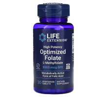 Life Extension High Potency Optimized Folate 5000 mcg 30 Veggie Tabs