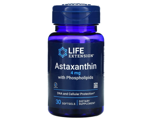 Life Extension, Astaxanthin, with Phospholipids, 4 mg, 30 Softgels Life Extension, Astaxanthin, with Phospholipids, 4 mg, 30 Softgels