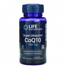 Life Extension, Супер Убихинол CoQ10, 100 мг, 60 Гелиевых Капсул