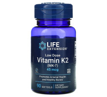 Life Extension, Low Dose Vitamin K2 (MK-7), 45 mcg, 90 Softgels