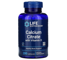 Life Extension, Цитрат кальция с витамином with D, 200 вегетарианских капсул