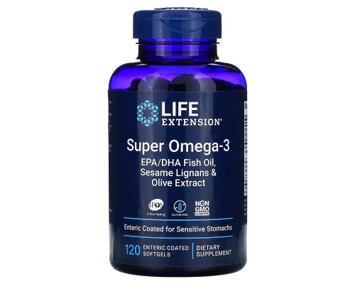 Life Extension, Omega Foundations, Super Omega-3, 120 Enteric Coated Softgels Life Extension, Omega Foundations, Super Omega-3, 120 Enteric Coated Softgels