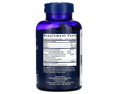 Life Extension, Omega Foundations, Super Omega-3, 120 Enteric Coated Softgels Life Extension, Omega Foundations, Super Omega-3, 120 Enteric Coated Softgels