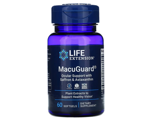 Life Extension, MacuGuard, Ocular Support with Astaxanthin, 60 Softgels Life Extension, MacuGuard, Ocular Support with Astaxanthin, 60 Softgels
