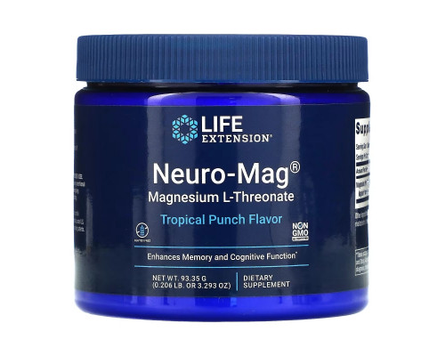 Life Extension, Neuro-Mag, Magnesium L-Threonate, Tropical Punch Flavor, 0.206 lb (93.35 g) Life Extension, Neuro-Mag, Magnesium L-Threonate, Tropical Punch Flavor, 0.206 lb (93.35 g)