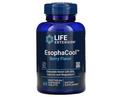 Life Extension, EsophaCool, Berry, 60 Vegetarian Chewable Tablets Life Extension, EsophaCool, Berry, 60 Vegetarian Chewable Tablets
