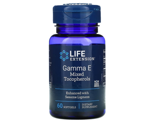 Life Extension, Гамма E Смешанные Токоферолы, 60 Мягких Желатиновых Капсул Life Extension, Гамма E Смешанные Токоферолы, 60 Мягких Желатиновых Капсул