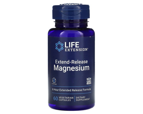 Life Extension, Длительное Выделение Магния, 30 Растительных капсул Life Extension, Длительное Выделение Магния, 30 Растительных капсул