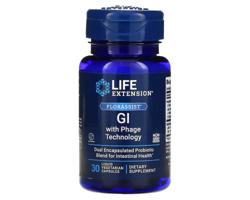 Life Extension, Florassist, Желудочно-кишечная Противофаговая Технология, 30 Жидких Растительных капсул Life Extension, Florassist, Желудочно-кишечная Противофаговая Технология, 30 Жидких Растительных капсул