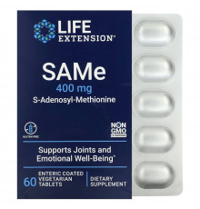 Life Extension, SAMe, 400 mg, 60 Enteric Coated Tablets