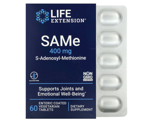 Life Extension, SAMe, 400 mg, 60 Enteric Coated Tablets Life Extension, SAMe, 400 mg, 60 Enteric Coated Tablets