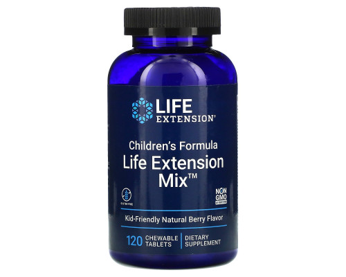Life Extension, Детская формула, Смесь Life Extension, вкус натуральных ягод, 120 жевательных таблеток Life Extension, Детская формула, Смесь Life Extension, вкус натуральных ягод, 120 жевательных таблеток