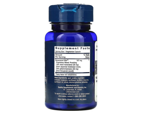 Life Extension, Resveratrol, 100 mg, 60 Vegetarian Capsules