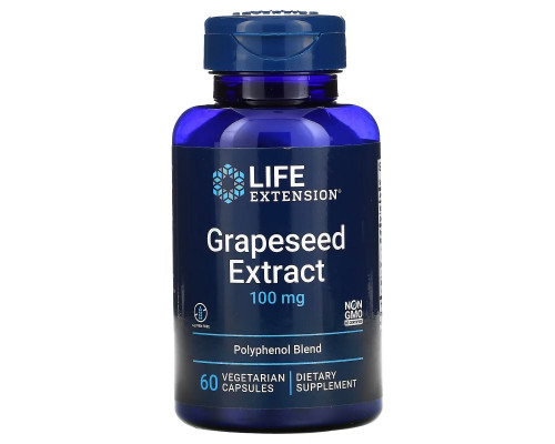 Life Extension, Grapeseed Extract, 100 mg, 60 Vegetarian Capsules Life Extension, Grapeseed Extract, 100 mg, 60 Vegetarian Capsules