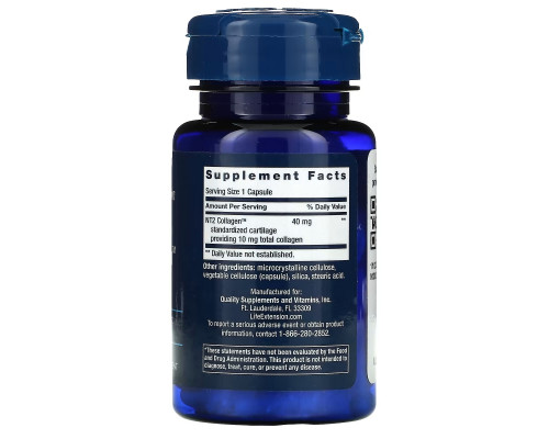 Life Extension, NT2 Collagen, 40 mg, 60 Small Capsules Life Extension, NT2 Collagen, 40 mg, 60 Small Capsules