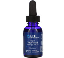 Life Extension, Liquid Vitamin D3, Mint Flavor, 2000 IU, 1 fl oz (29.57 ml)