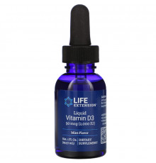 Life Extension, Liquid Vitamin D3, Mint Flavor, 2000 IU, 1 fl oz (29.57 ml)