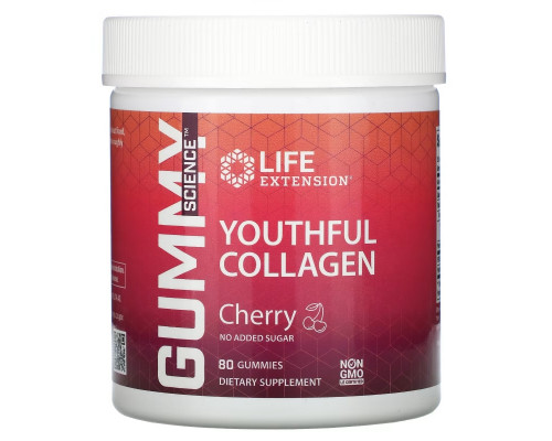 Life Extension, Youthful Collagen, Cherry, 80 Gummies Life Extension, Youthful Collagen, Cherry, 80 Gummies