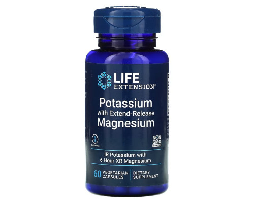 Life Extension, Potassium with Extend-Release Magnesium, 60 Vegetarian Capsules Life Extension, Potassium with Extend-Release Magnesium, 60 Vegetarian Capsules