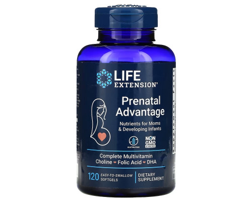 Life Extension, Prenatal Advantage, 120 Easy-To-Swallow Softgels Life Extension, Prenatal Advantage, 120 Easy-To-Swallow Softgels