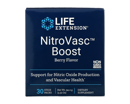 Life Extension, NitroVasc Boost, ягодный вкус, 30 пакетиков Life Extension, NitroVasc Boost, ягодный вкус, 30 пакетиков