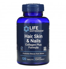 Life Extension, Hair, Skin & Nails, Collagen Plus Formula, 120 Tablets