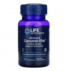 Life Extension, Advanced Curcumin Elite, Turmeric Extract, Ginger & Turmerones, 30 Softgels
